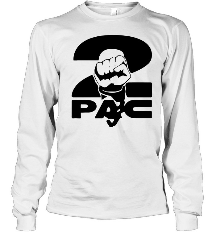 2pac Fist Overlap Old School Black Panther Logo Long Sleeve Tee