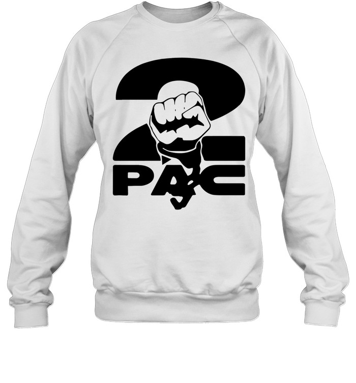 2pac Fist Overlap Old School Black Panther Logo Sweatshirt