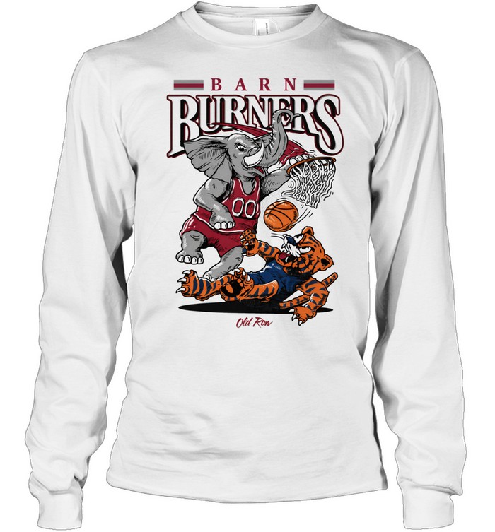 Alabama Crimson Tide and Auburn Tigers Barn Burners pocket Long Sleeve Tee