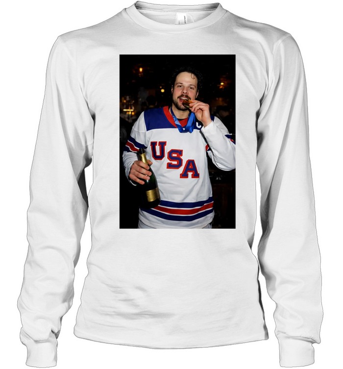 Auston Matthews Team USA hockey World Champion 2026 Long Sleeve Tee