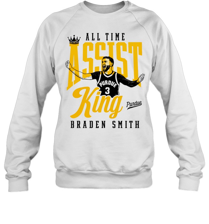 Braden Smith Assist King All Time Purdue Boilermakers Sweatshirt