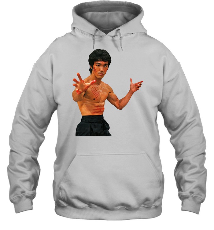 Bruce Lee red scratches legendary pose Hoodie