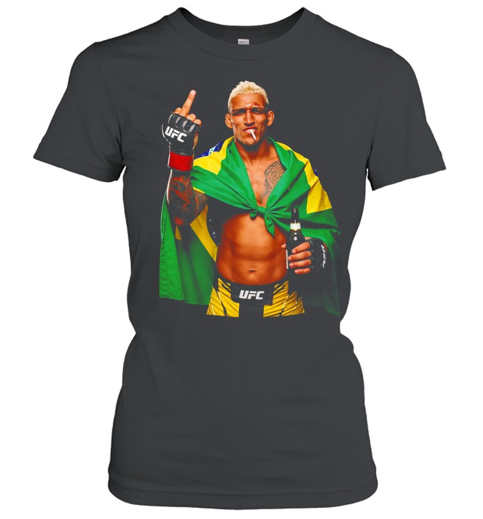 Charles Oliveira UFC Middle Finger wearing the Brazilian flag Women T-Shirt