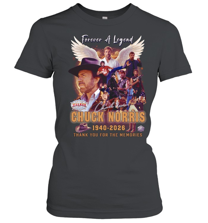 Chuck Norris Forever A Legend 1940 2026 Thank You For The Memories Tribute Women T-Shirt
