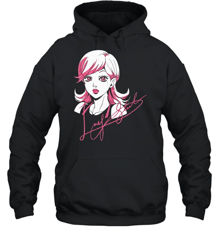 Cute Anime Girl Pink Hair Portrait Aesthetic Hoodie