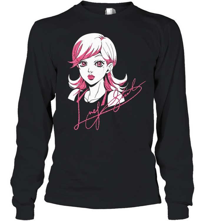 Cute Anime Girl Pink Hair Portrait Aesthetic Long Sleeve Tee