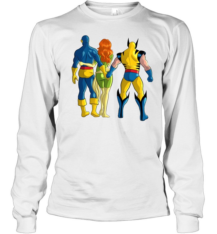 Cyclops and Wolverine cheating behind Jean Grey Long Sleeve Tee