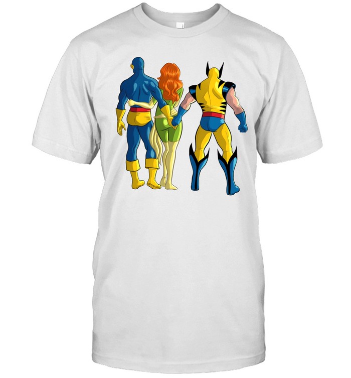 Cyclops and Wolverine cheating behind Jean Grey Unisex T-Shirt