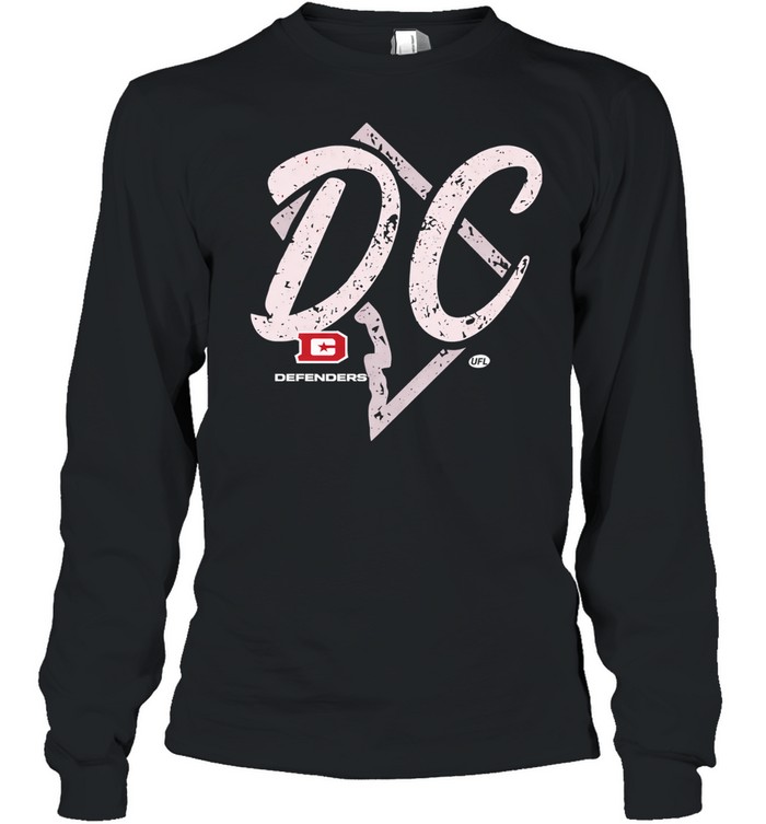 DC Defenders UFL state outline Long Sleeve Tee