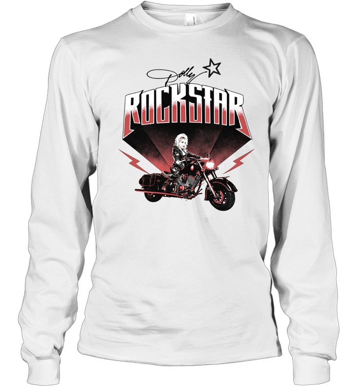 Dolly Parton Rockstar Biker Lightning Long Sleeve Tee