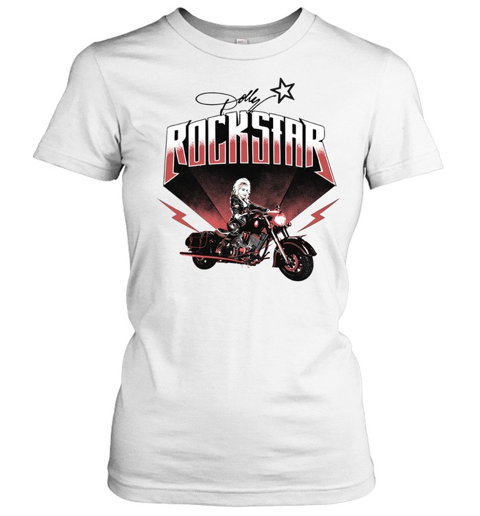 Dolly Parton Rockstar Biker Lightning Women T-Shirt