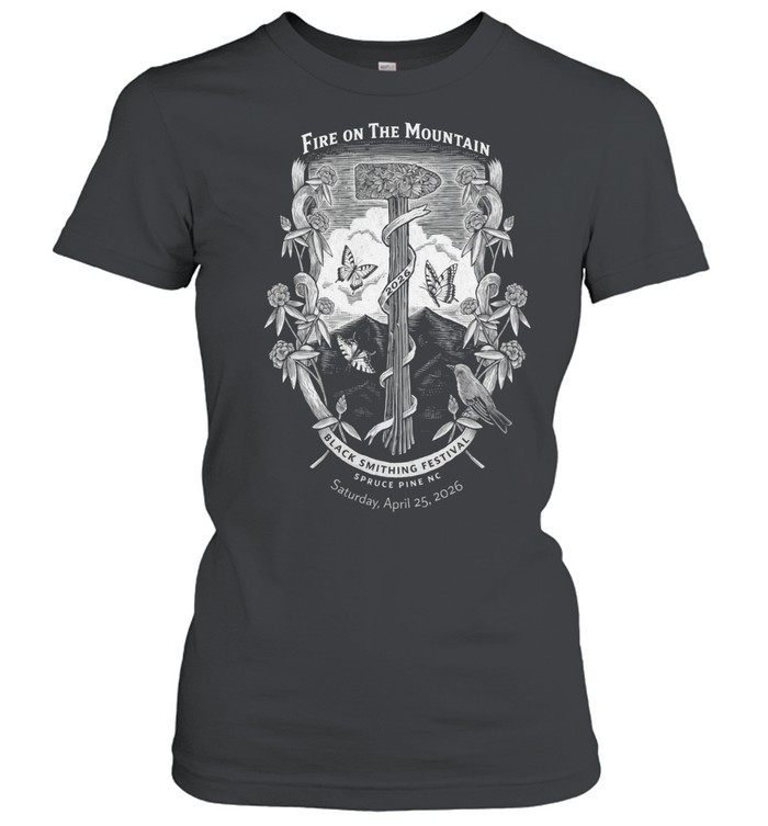 Fire On The Mountain Blacksmith Festival Vintage Engraving Floral Women T-Shirt