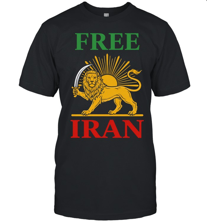 Free Iran With Lion And Sun Shiro Khorshid Symbol Unisex T-Shirt