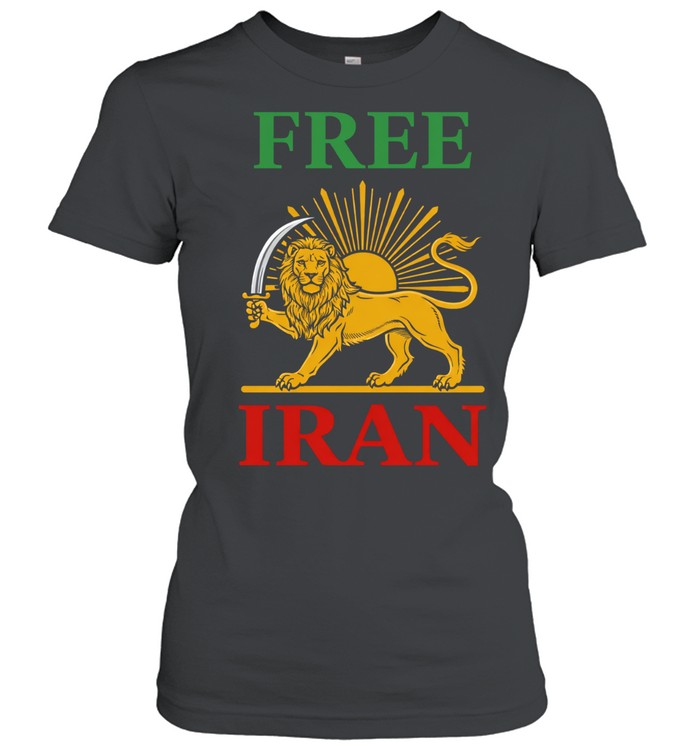 Free Iran With Lion And Sun Shiro Khorshid Symbol Women T-Shirt