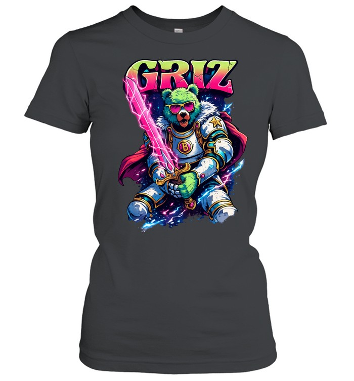 GRIZ Neon Bear Warrior Fantasy Sword Graphic The Armory Minneapolis Women T-Shirt