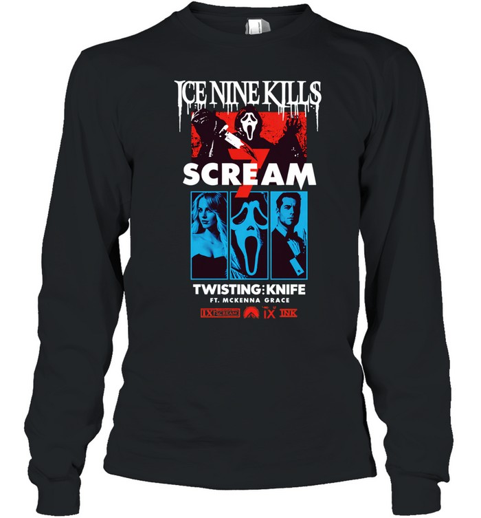 Ice Nine Kills Scream 7 Twisting Knife Curtain Call Long Sleeve Tee