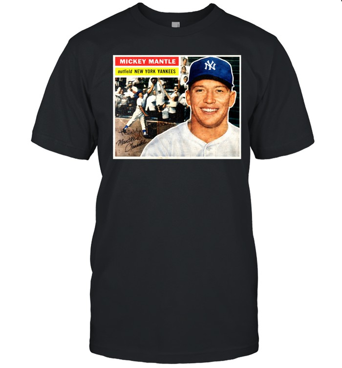 Mickey Mantle Outfield New York Yankees 1956 Topps Baseball Unisex T-Shirt