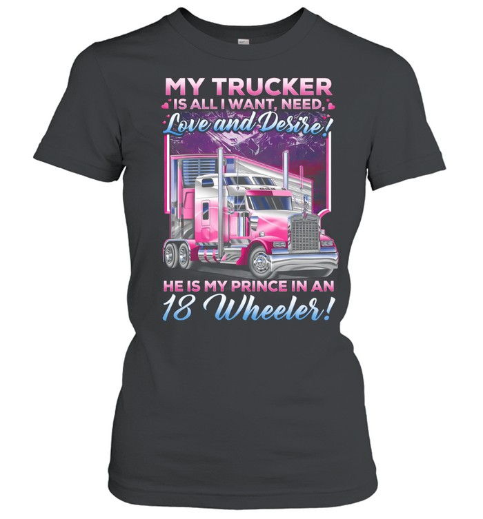 My Heart Rides With A Trucker Women T-Shirt