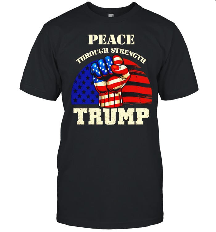 Peace through Strength Trump punch US flag Unisex T-Shirt