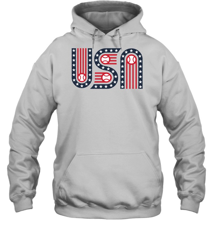 Usa stars stripes and baseball Hoodie
