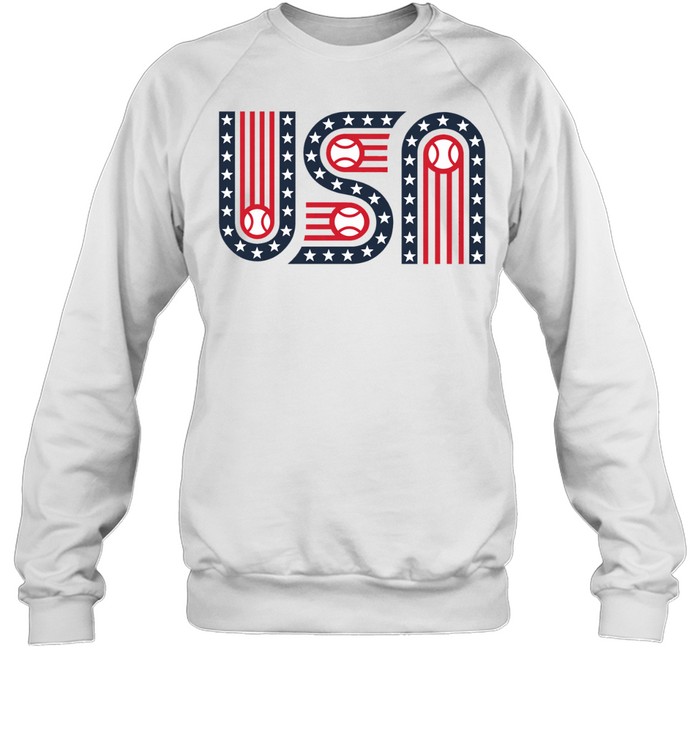 Usa stars stripes and baseball Sweatshirt