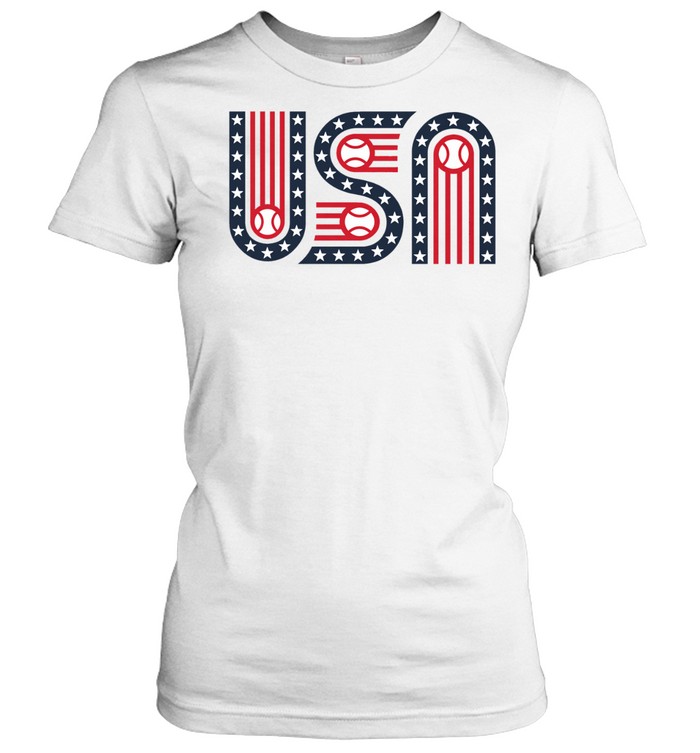 Usa stars stripes and baseball Women T-Shirt