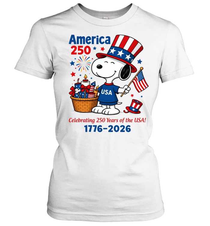 America 250 Celebrating 250 Years Of The USA Patriotic Beagle Independence Day 1776 2026 Women T-Shirt