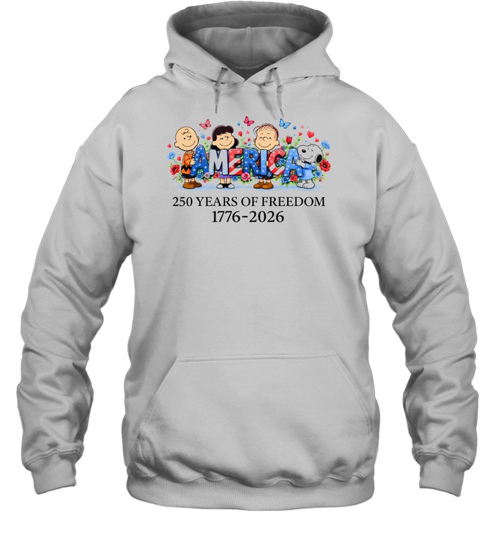 America 250 Years Of Freedom Patriotic Cartoon Friends Independence Anniversary Design Hoodie