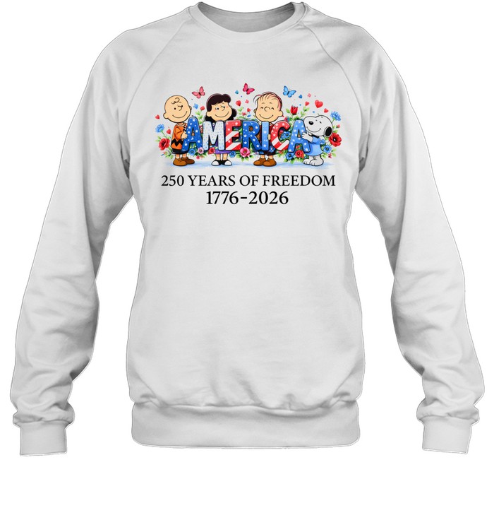 America 250 Years Of Freedom Patriotic Cartoon Friends Independence Anniversary Design Sweatshirt