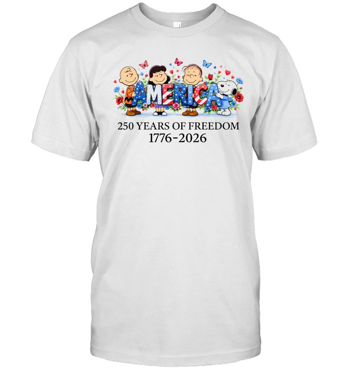 America 250 Years Of Freedom Patriotic Cartoon Friends Independence Anniversary Design Unisex T-Shirt