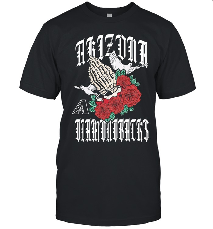 Arizona Diamondbacks skeletal hand praying with a rose and a dove Unisex T-Shirt