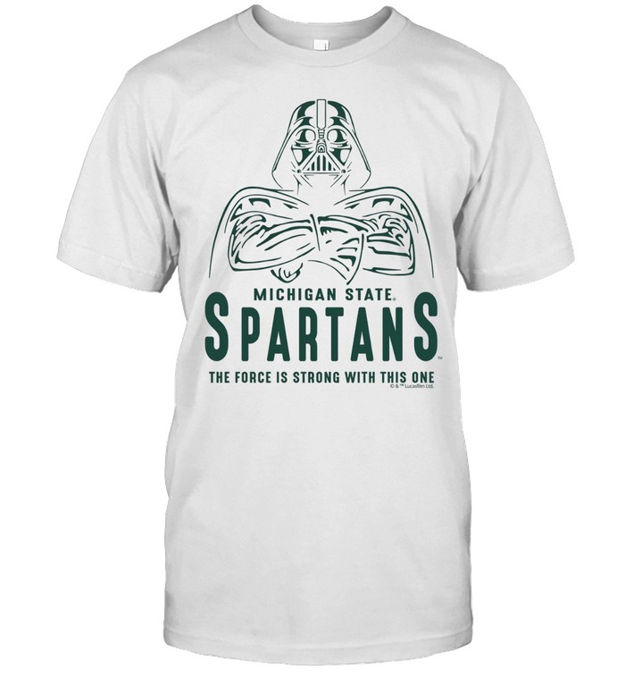 Darth Vader Star Wars x Michigan State Spartans the force is strong with this one Unisex T-Shirt