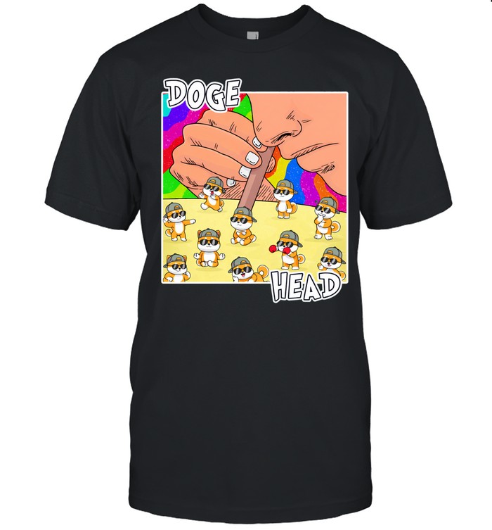 Doge head dog figures wearing hats and sunglasses Unisex T-Shirt