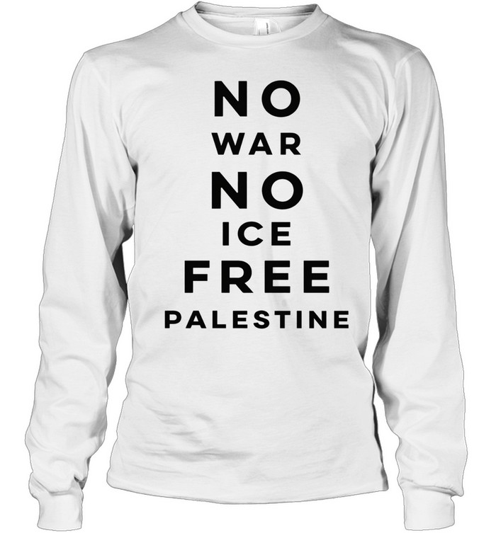 Fund People Not War no Ice Free Palestine Bombs Flag Long Sleeve Tee