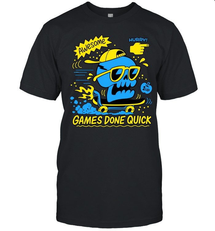 Games Done Quick GDQ Awesome Skater Skull Unisex T-Shirt
