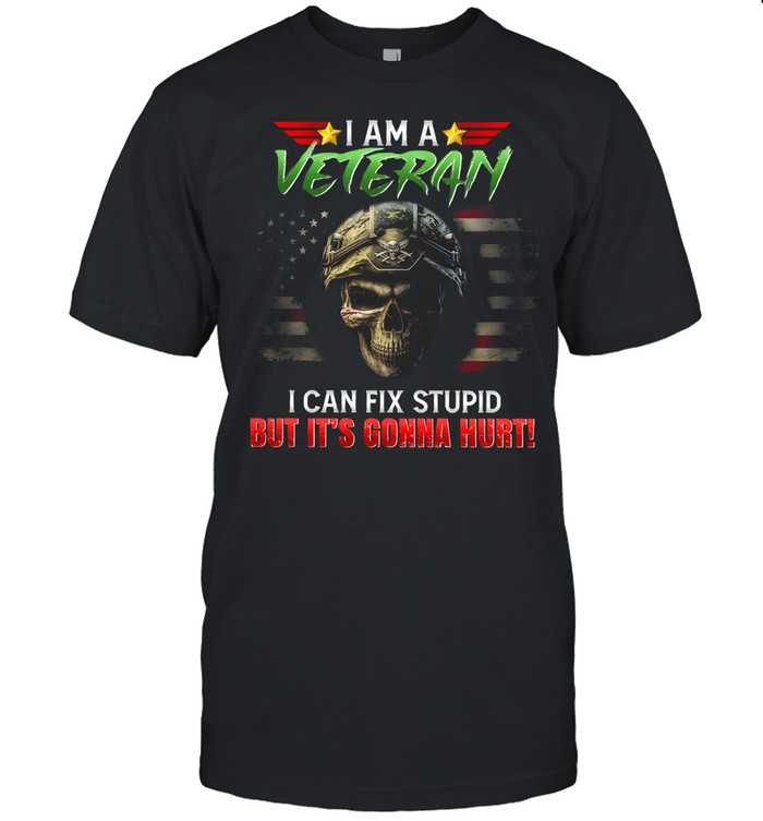 I Am A Veteran I Can Fix Stupid But It’s Gonna Hurt Skull Unisex T-Shirt
