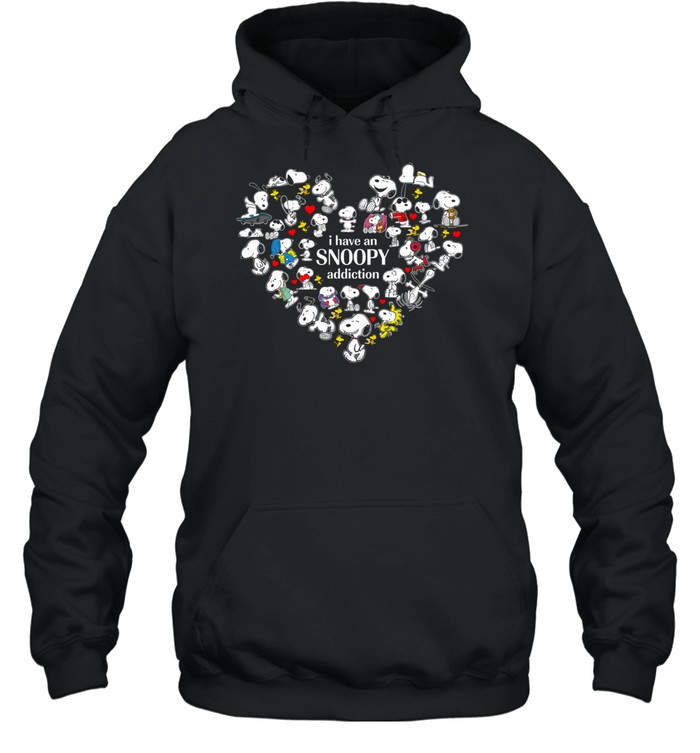 I Have A Beagle Addiction Cute Heart Collage Dog Lover Cartoon Style Design Hoodie