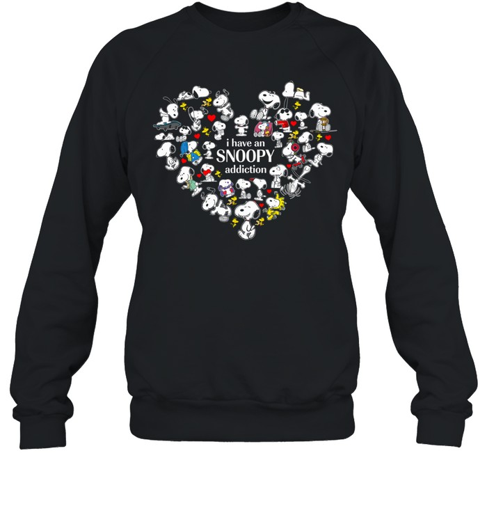 I Have A Beagle Addiction Cute Heart Collage Dog Lover Cartoon Style Design Sweatshirt