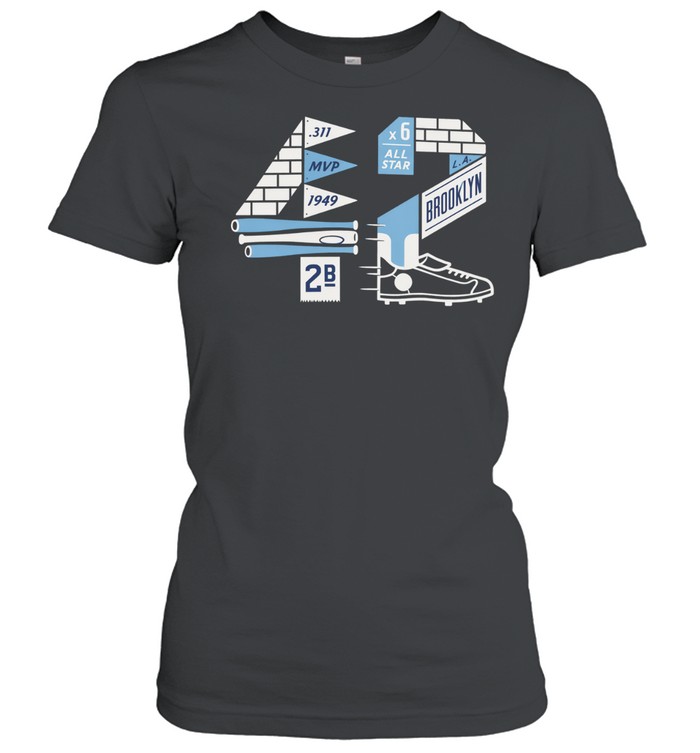 Jackie Robinson 311 MVP 1949 Brooklyn Accolades Women T-Shirt