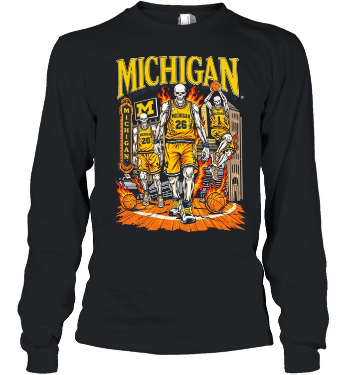 Michigan Wolverines x Sana Detroit Skelly Long Sleeve Tee