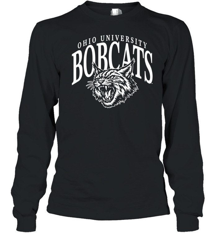 Ohio University Bobcats logo Bobcat face Long Sleeve Tee