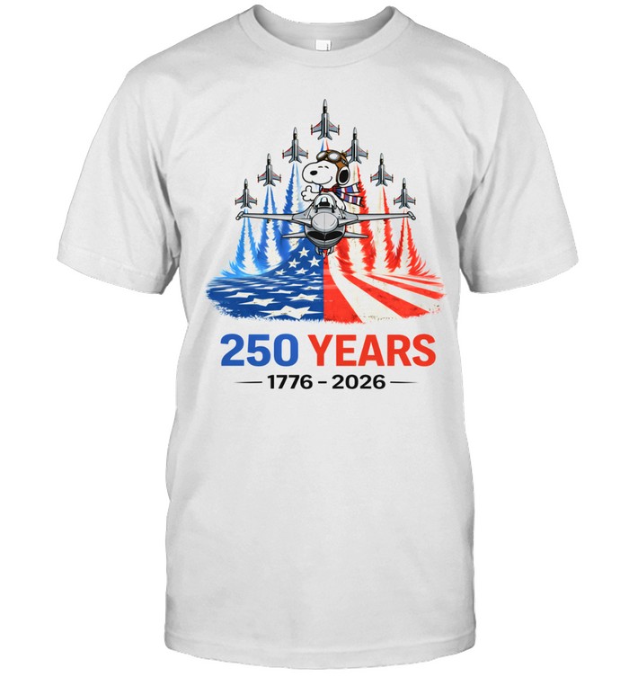 Patriotic Beagle Pilot 250 Years America Anniversary 1776 2026 Fighter Jet Tribute Unisex T-Shirt