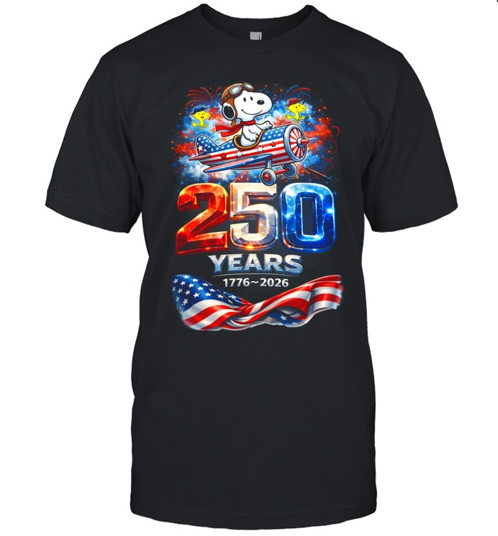 Patriotic Beagle Pilot 250 Years America Anniversary Fireworks USA Flag Tribute Unisex T-Shirt