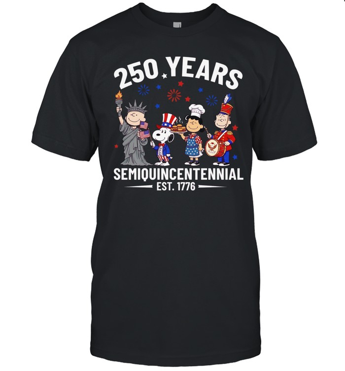 Peanuts characters x American symbol 250th Semiquincentennial est 1776 Unisex T-Shirt