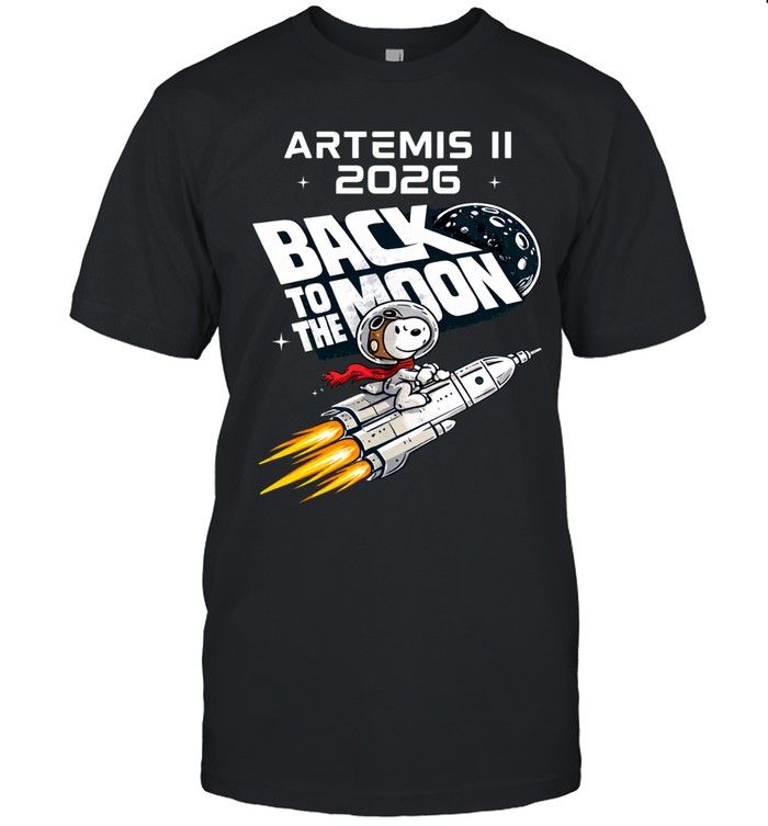 Peanuts Snoopy Artemis to the moon and beyond back to the moon Unisex T-Shirt