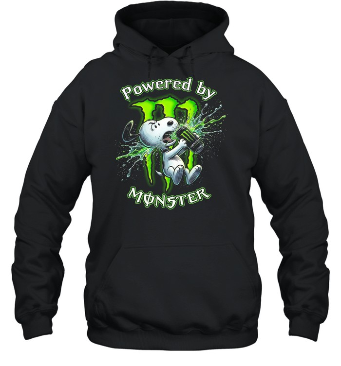 Powered by Energy Drink Funny Dog Graphic T-Shirt Hoodie