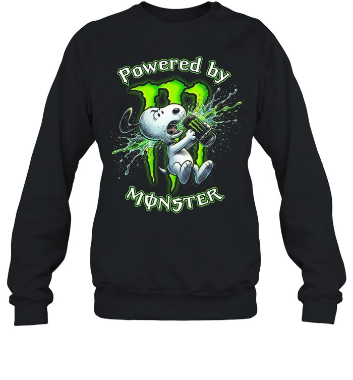 Powered by Energy Drink Funny Dog Graphic T-Shirt Sweatshirt