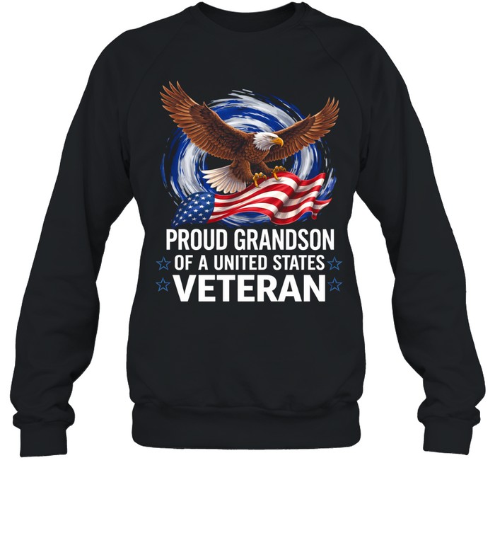 Proud Grandson Of A United States Veteran Patriotic Family Pride Sweatshirt