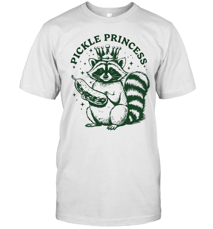 Raccoon holding Pickle Princess retro Unisex T-Shirt