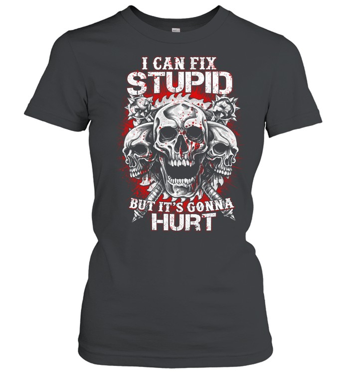 Skull I Can Fix Stupid But It’s Gonna Hurt Women T-Shirt